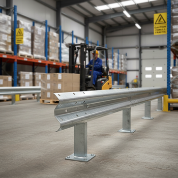 Premium 1.6m Heavy Duty Barrier Beam Made of Galvanised Steel - Rust-Resistant Safety Solution for Car Parks and Warehouses