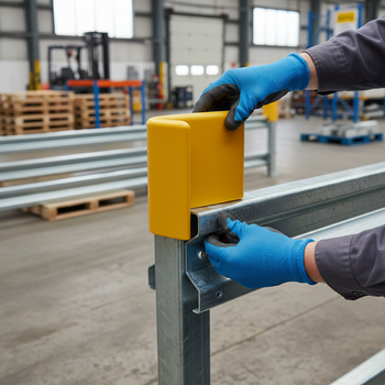 Professional Yellow Plastic Z Section Barrier Post Top Cap for Safety and Protection