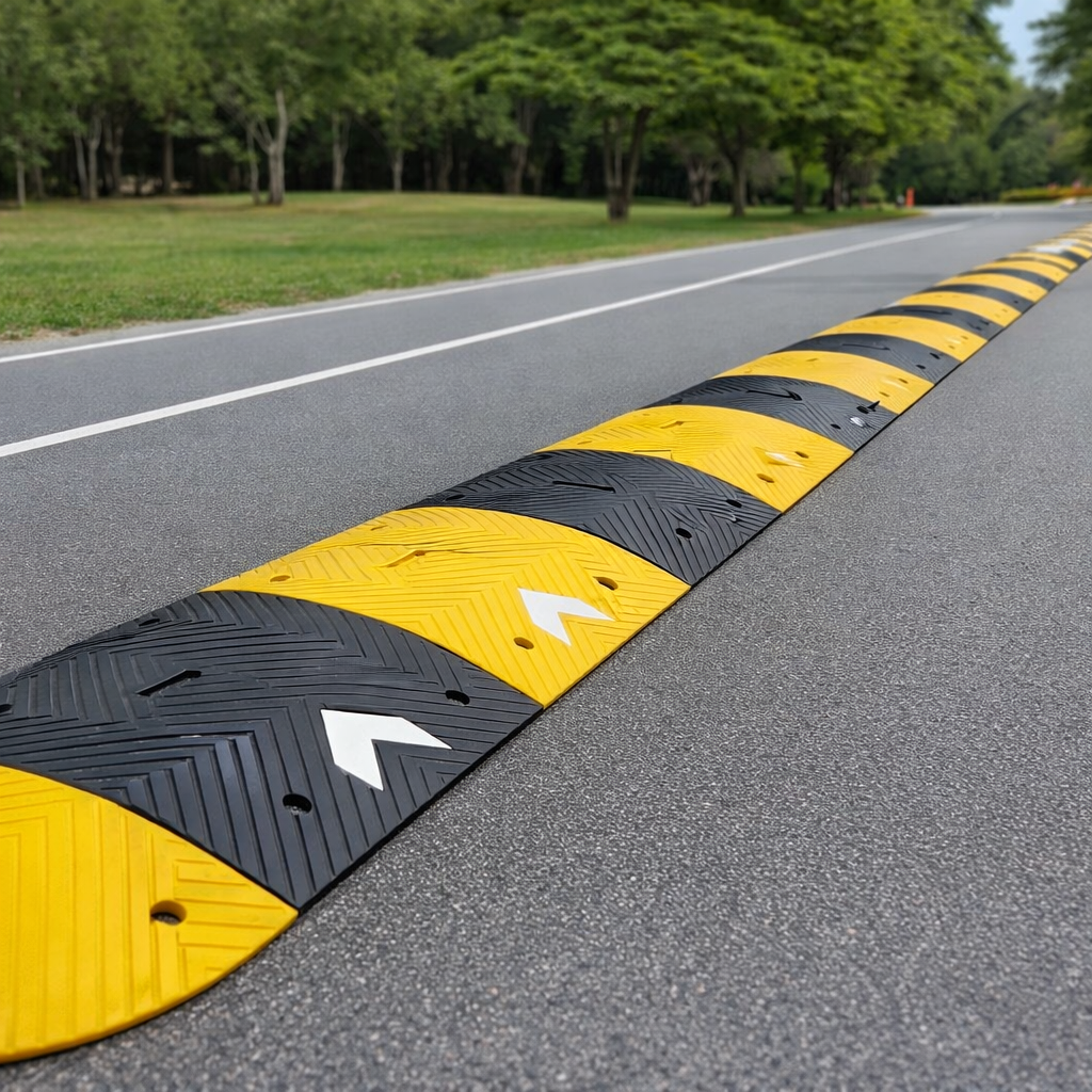Speed Bump Kit – 75mm High x 6000mm Length – Reflective Chevrons – Road Safety