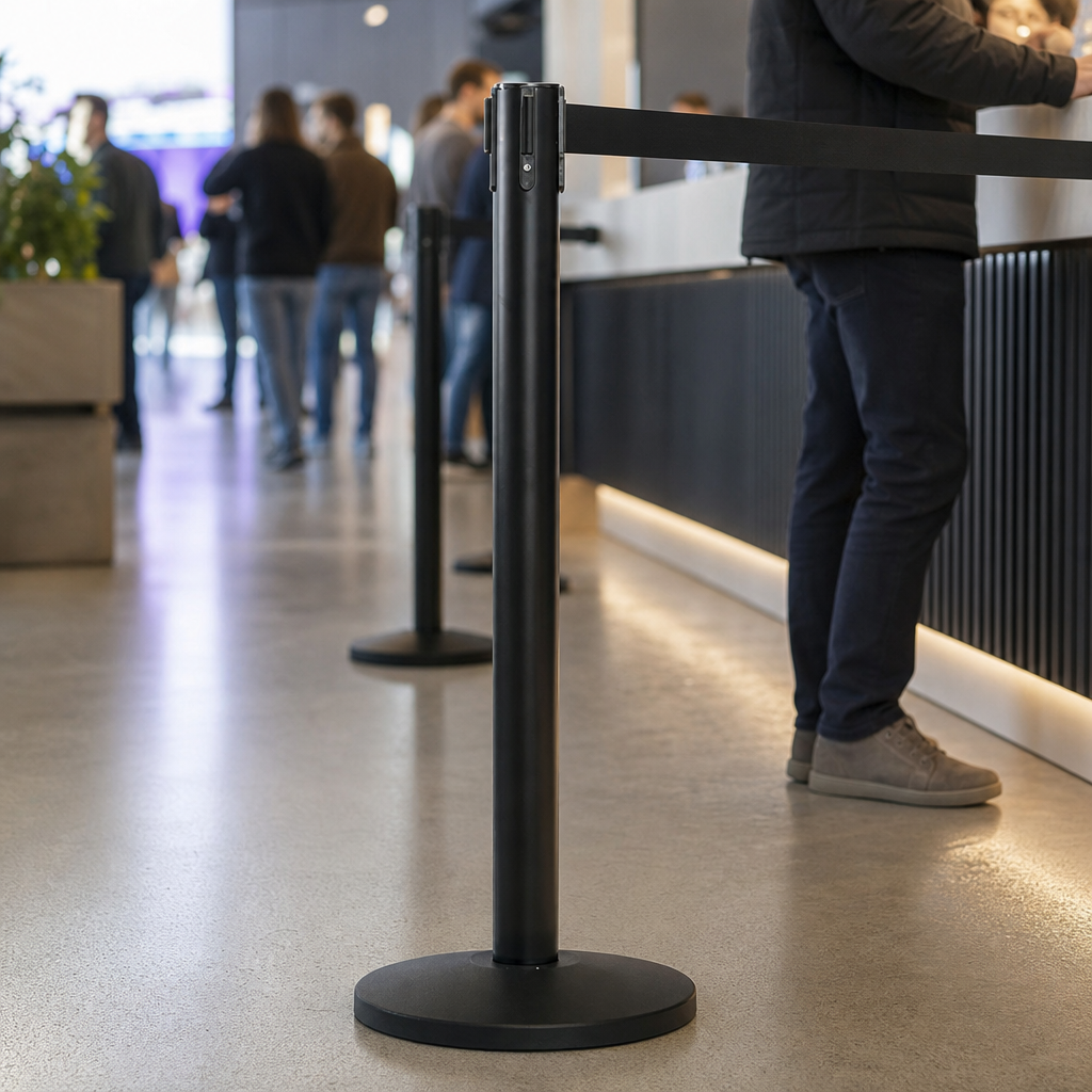 QueueMaster Belt Barrier System 3.4m x 75mm for Events & Venues