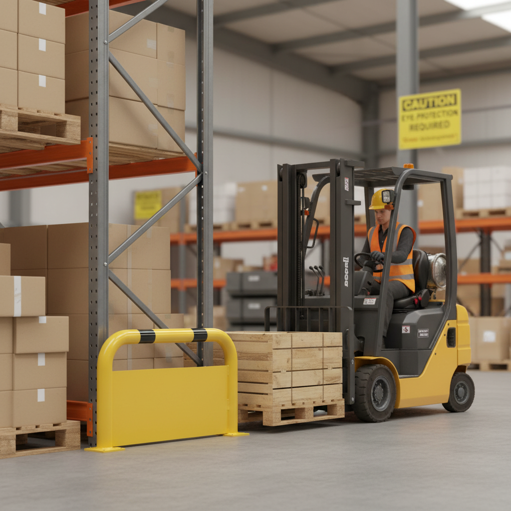 Premium 76mm Corner Guard with Under Run Protection for Forklift Safety - High-Quality Professional Grade for Industrial and 
