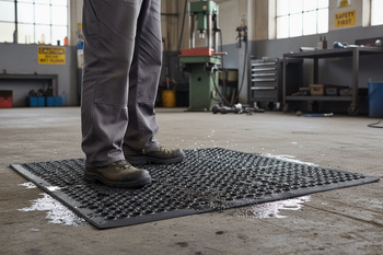 Premium Heavy Duty Anti-Slip Rubber Mat with Open Design for Drainage and Bevelled Edges, Suitable for Indoor and Outdoor Use