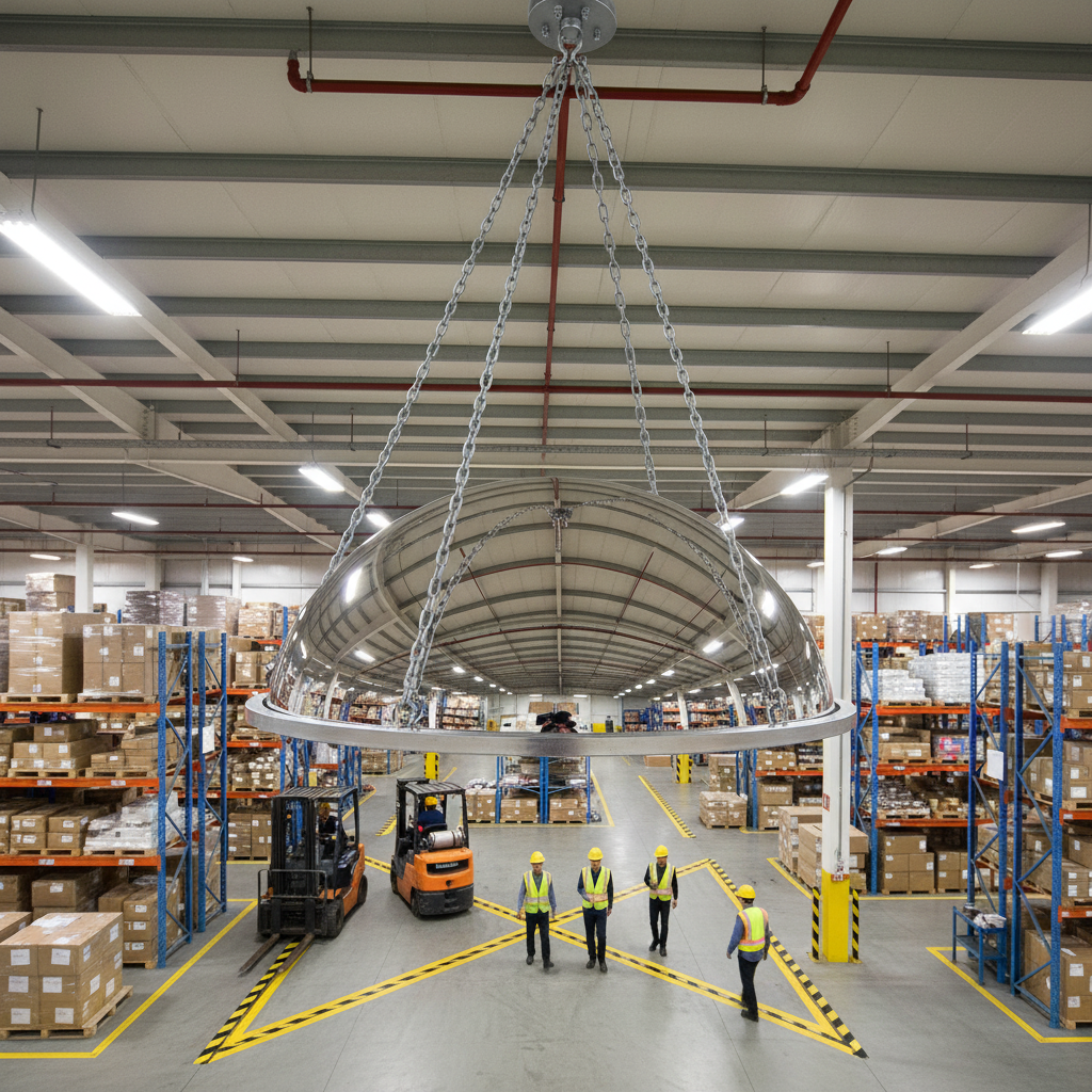 Premium 4-Metre Chain Set for Suspending 360 Panoramic Observation Mirror - High-Quality... - side view | Barriers Co