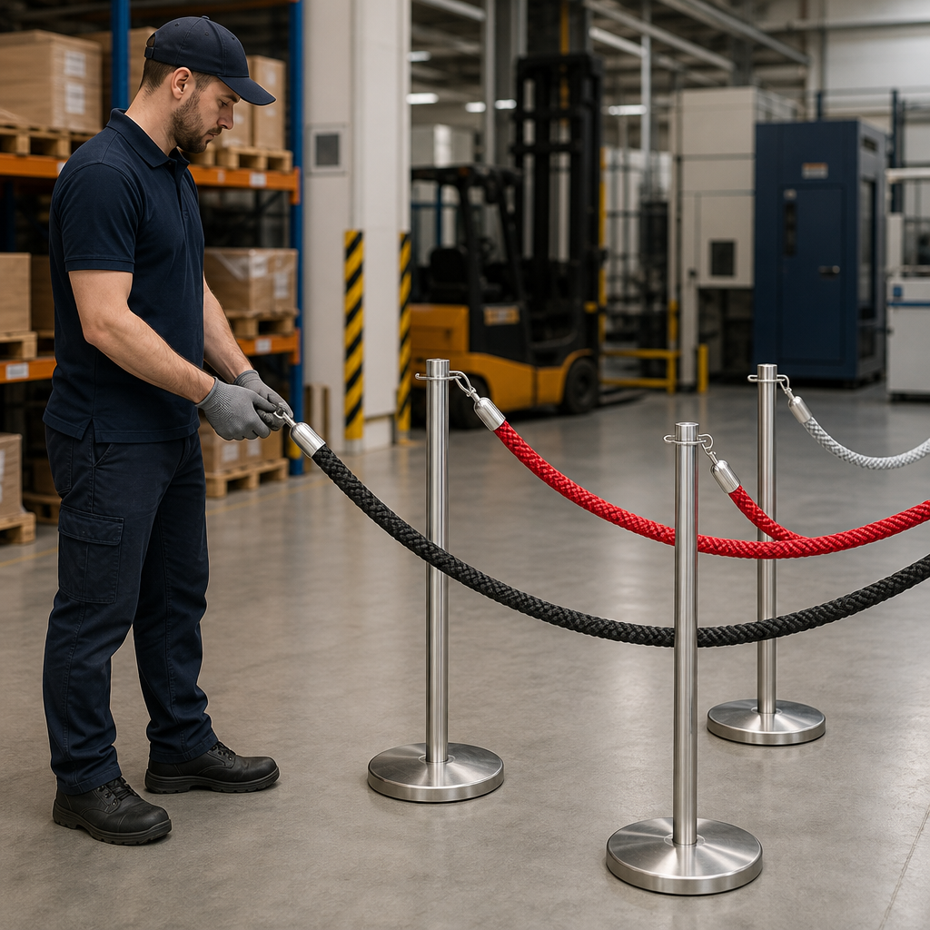 Luxury Braided Barrier Rope with Snap-Ends for Event Spaces