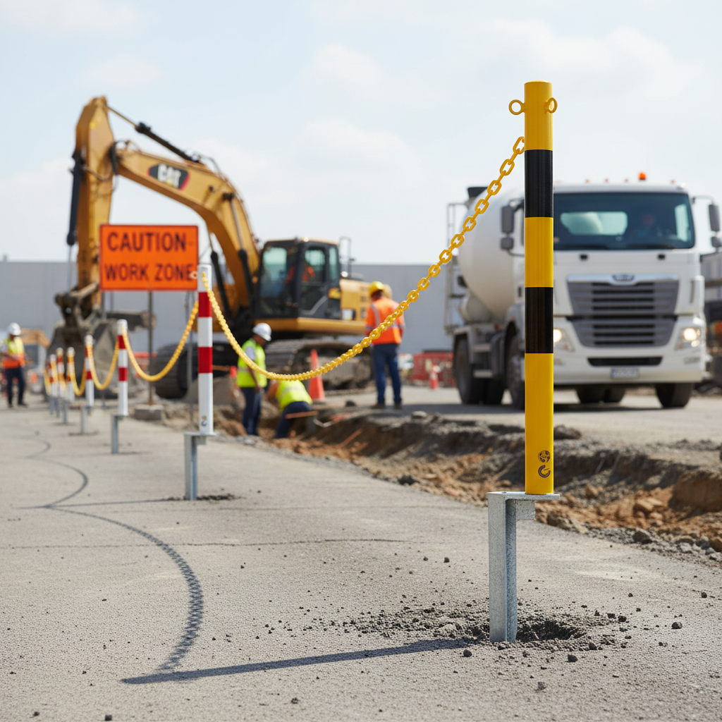 Premium Metal Chain Stanchion with Spear for High Stability on Soft Foundations, Weather-Resistant and UV-Resistant