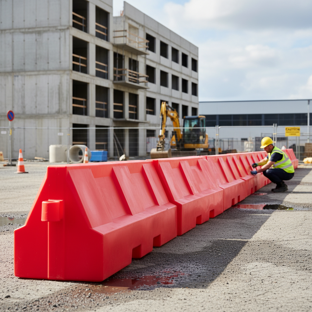 Premium 2m Water Filled Barrier - UV Stabilized, Ideal for Traffic Separation, Red and White Colors | Barriers Co