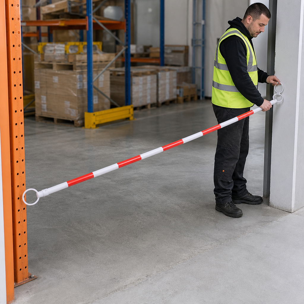 Retractable Cone Bar Barrier Plastic 120cm to 210cm for Work Area Safety