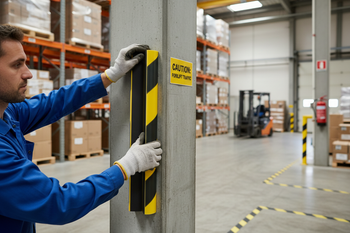 Premium Corner Protection Profile 1000mm - Magnetic Mount for Impact Safety in Industrial Environments