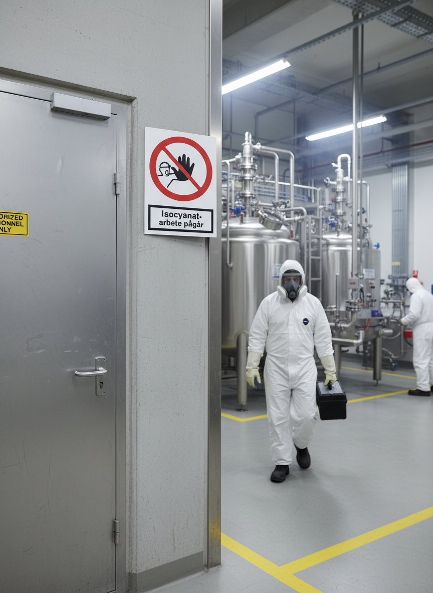 Professional Prohibition Sign for Isocyanate Work - Available in Multiple Materials and Sizes for Clear Workplace Safety