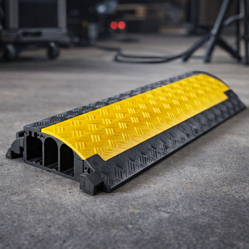 3 Channel Cable Protector – Black & Yellow – 2000kg Capacity – Indoor/Outdoor Use