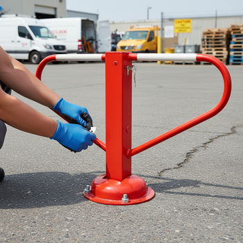 Premium Foldable Parking Barrier - Crash-Proof, Secure Lock, and Durable Alloy Coating for Enhanced Safety
