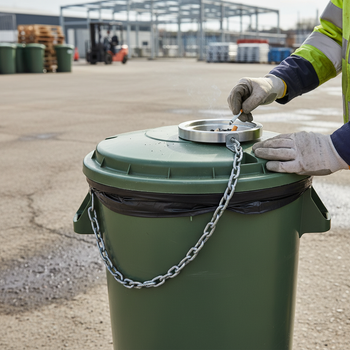 Premium Replacement Ashtray Attachment with Steel Chain for Enhanced Litter Bin Functionality