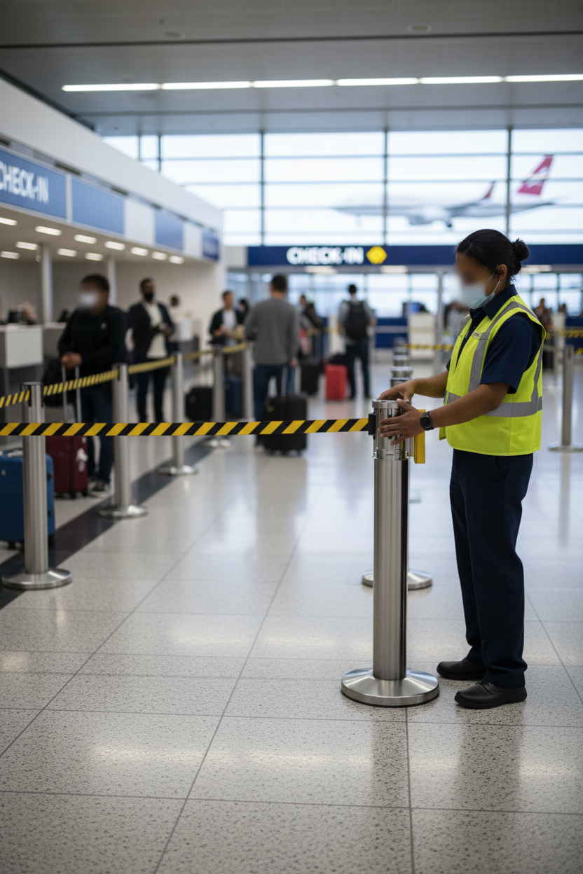 Premium Retractable Belt Mechanism for Stanchions - Versatile Color and Length Options