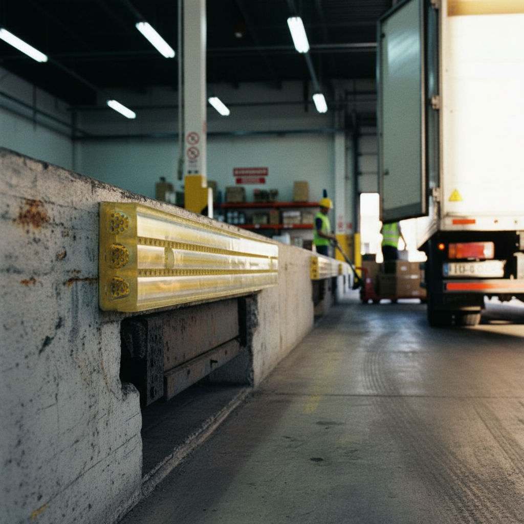 Premium Polyurethane Ramp Bumper with Integrated Steel Base, Ideal for Loading Docks and Industrial Environments