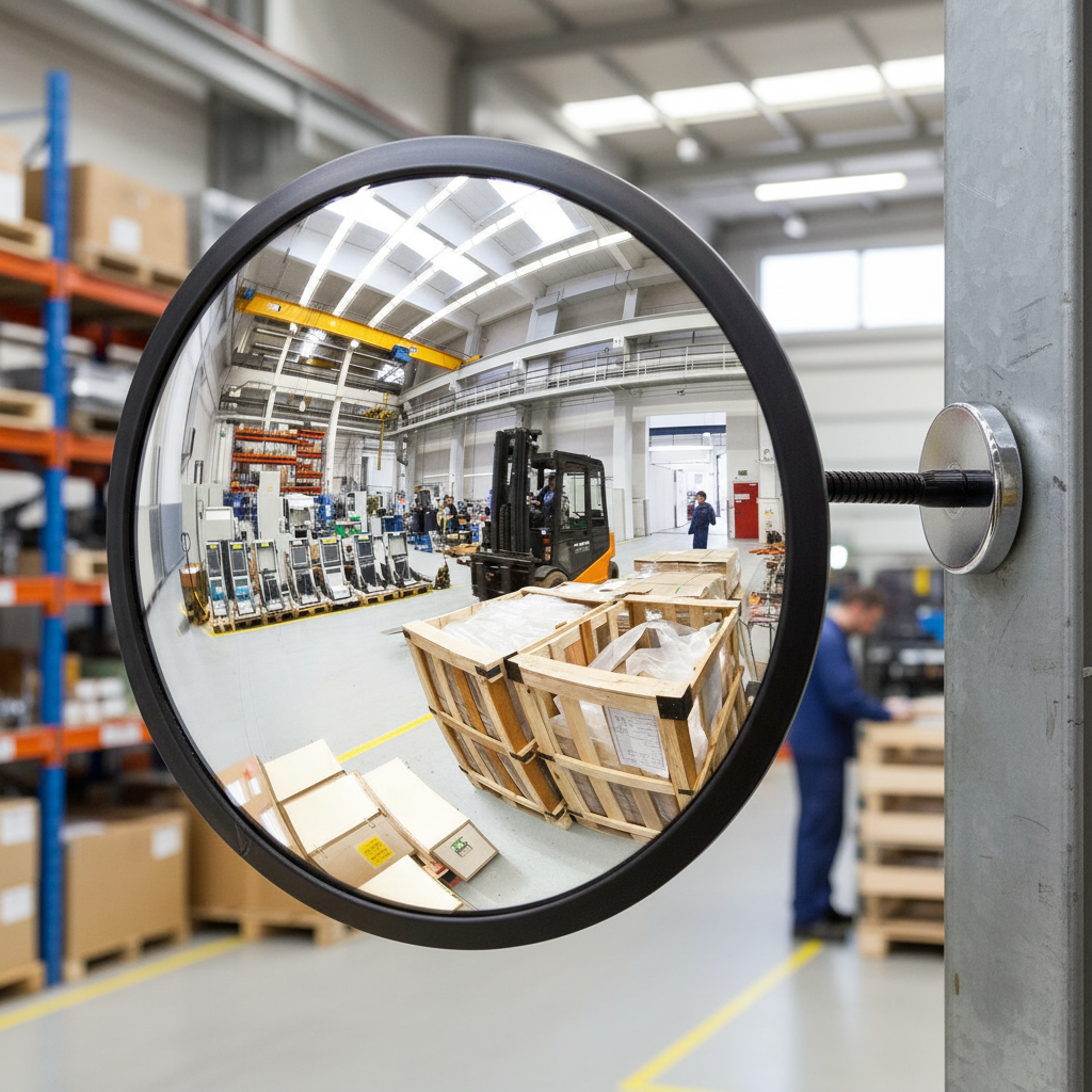 Premium Magnetic Mounting Convex Safety Mirror - Shock-Proof Acrylic, Flexible Arm for Indoor and Outdoor... | Barriers Co