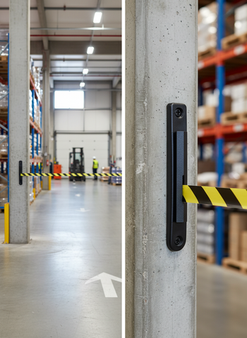 Professional Wall Receiver Clip for Retractable Belt Barriers - Easy Installation and Universal Compatibility