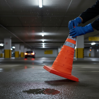 Premium Foldable Traffic Cone with Reflective Stripes - 40 cm for Enhanced Visibility and Safety in Emergency Situations