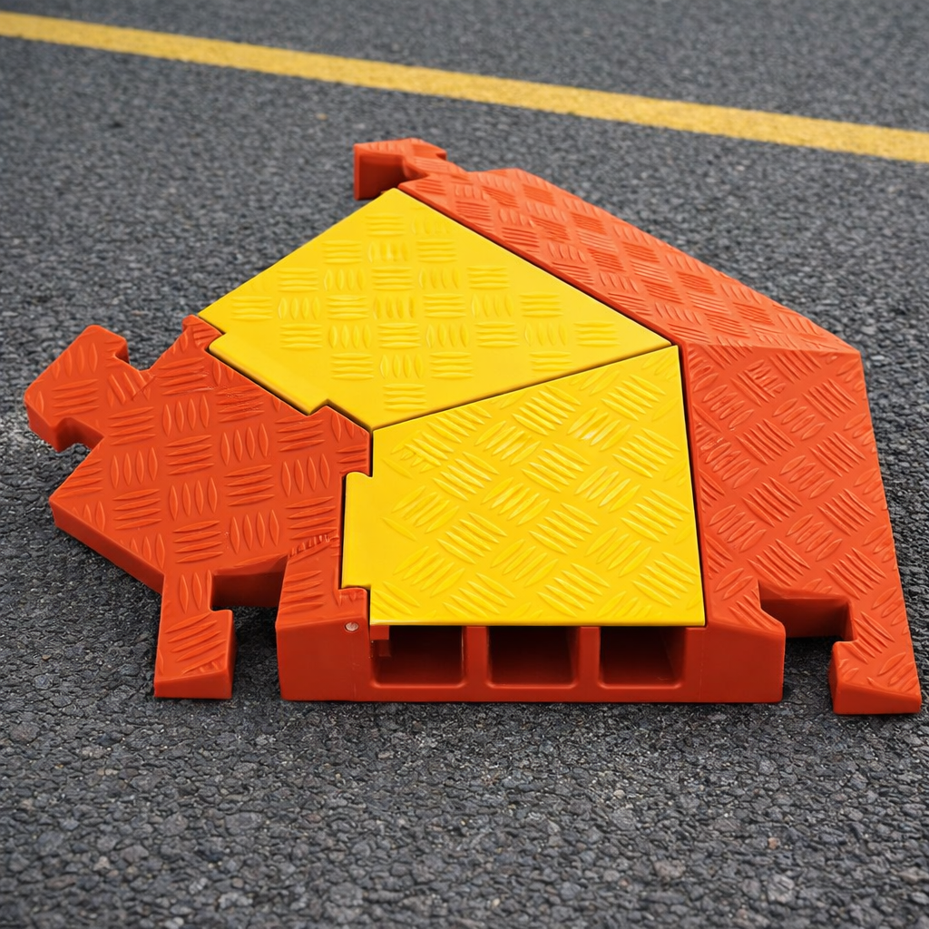 Cable Protector – 45 Deg Left Turn – 3 Channel – Heavy Duty