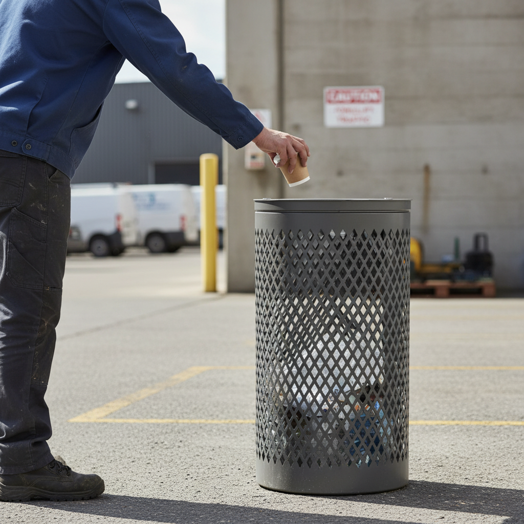 Premium Heavy Duty Litter Bin 120L - Durable Steel with Custom Color Options for Outdoor Use | Barriers Co