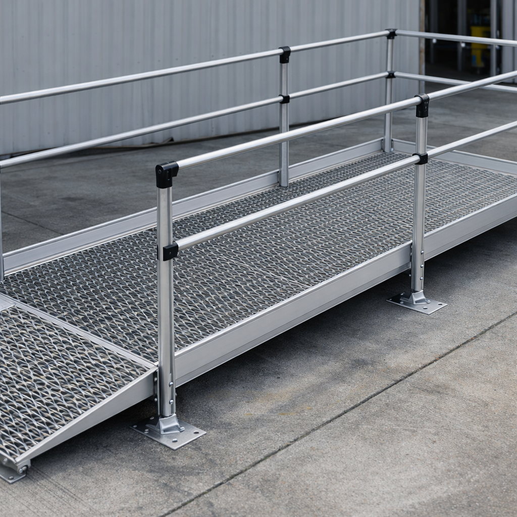 Modular Ramp Kit – 1500mm x 2310mm – Double Height Handrails – Wheelchair Access