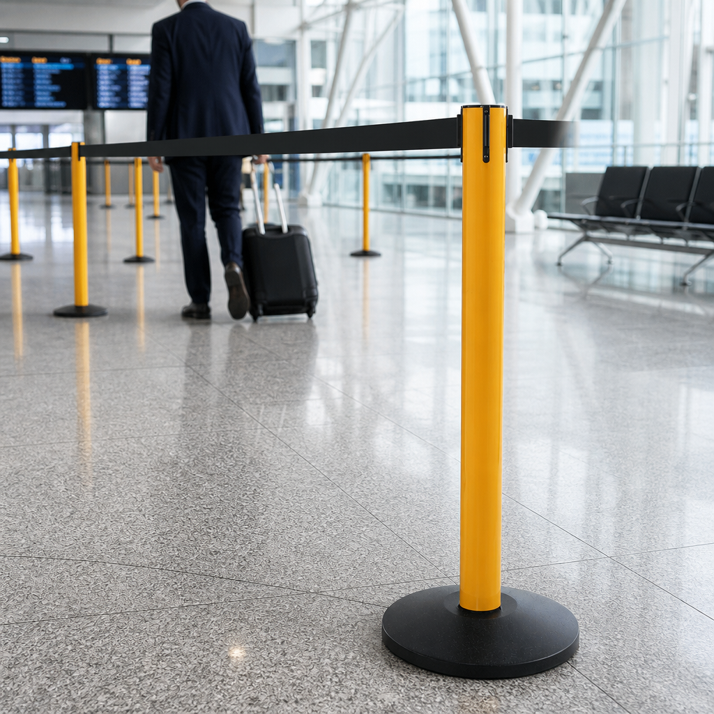 Heavy Duty Aluminium Belt Barrier System 4.9m for Commercial Use
