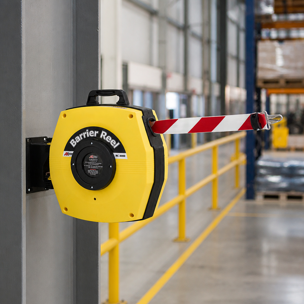 Heavy Duty Retractable Safety Barrier Reel for Access Control