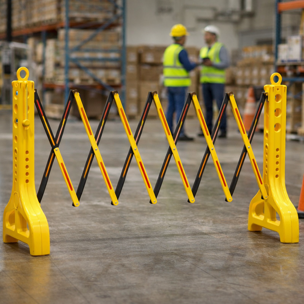 Expandable Safety Barrier – Black & Yellow – Water Filled – Commercial