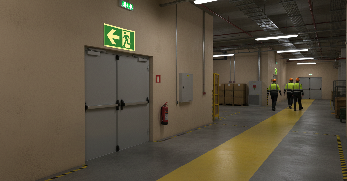 Premium Illuminated Emergency Exit Sign - Left Exit Direction, Multiple Sizes Available with High-Performance Glow Finish