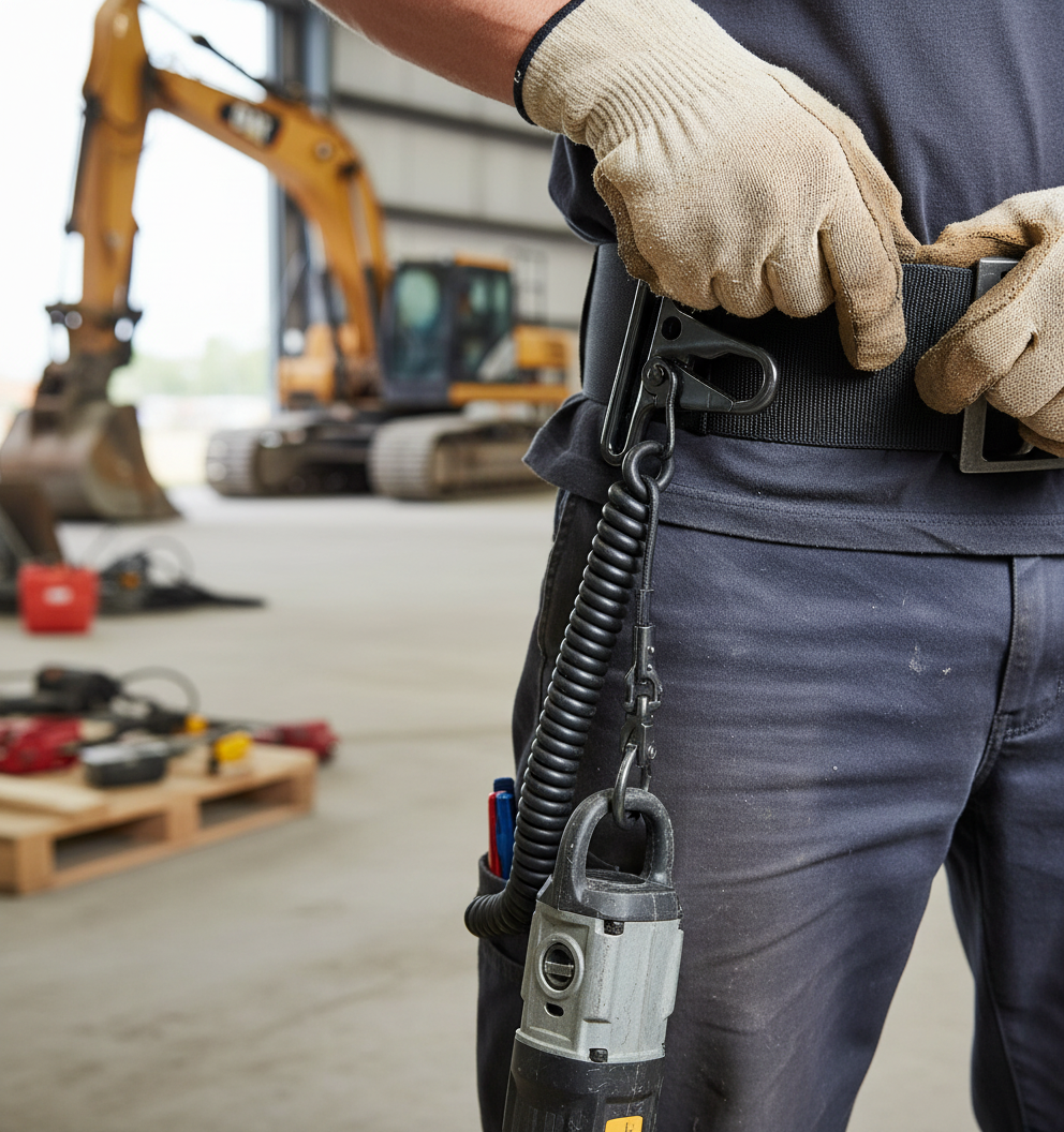 Premium Durable Belt End with Carabiner Hook for Quick Attachment and Secure Connection with Barrier Tape