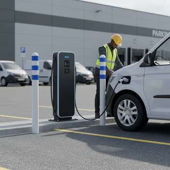 Professional Heavy Duty EV Charging Point Protection Bollard - Powder Coated Finish for Enhanced Durability and Visibility