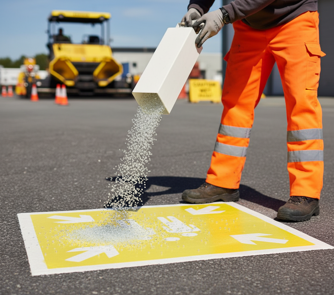 High-Performance Anti-Slip Glass Beads for Enhanced Night Visibility and Skid Resistance in Road Markings