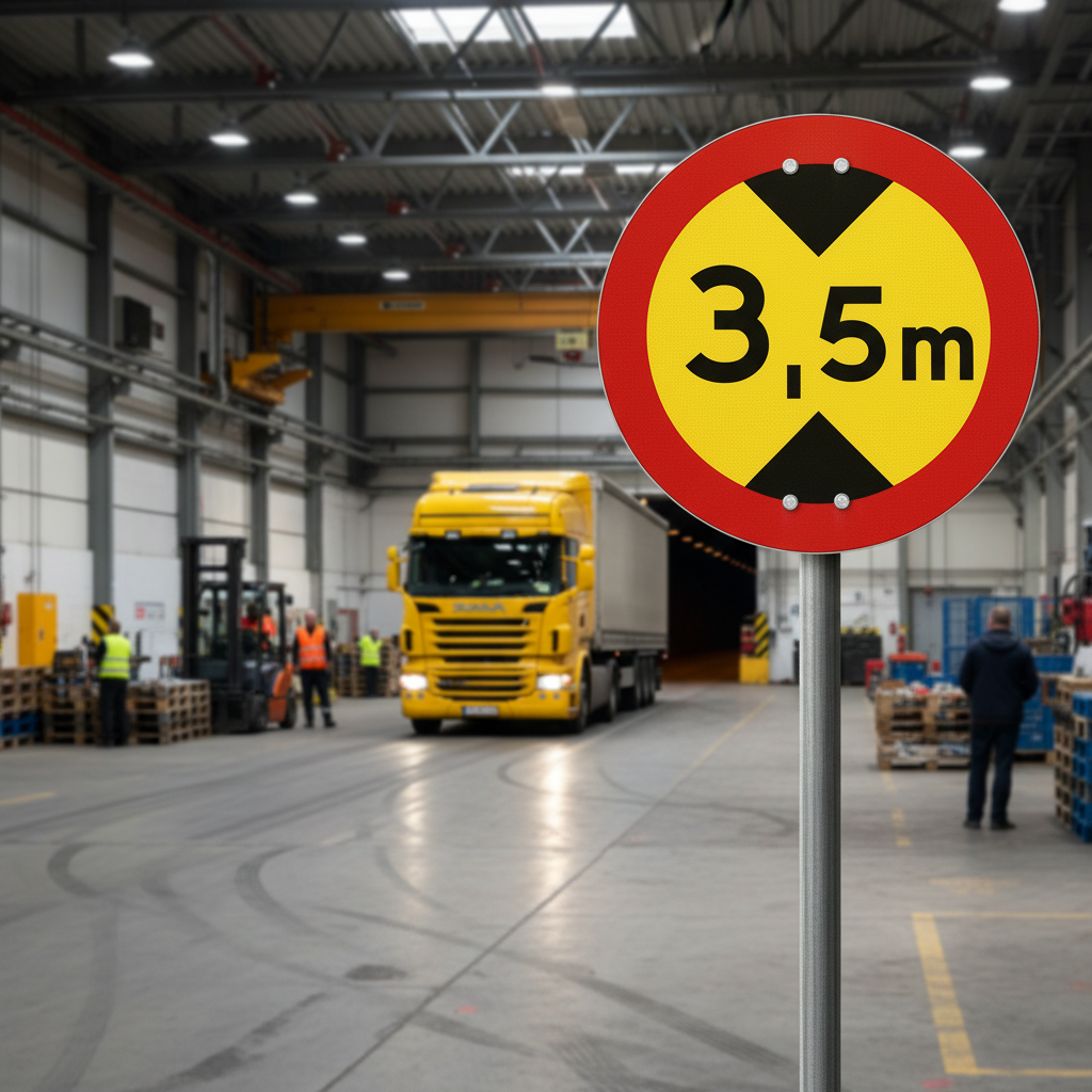 Premium Aluminium Road Sign - Height Limit 3.5m, Custom Sizes Available - High-Quality Professional Grade for Industrial and Commercial Applications