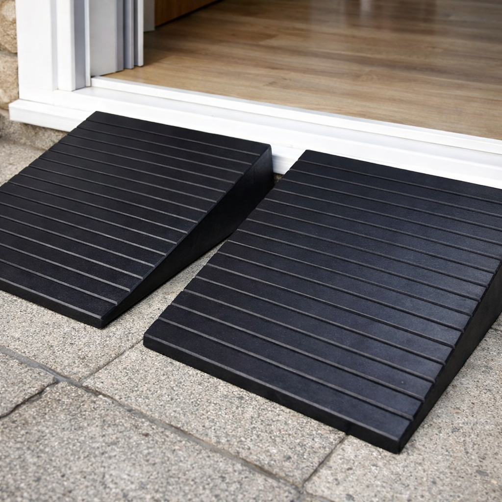 Rubber Threshold Ramp – 100mm High x 500mm Wide – Heavy Duty – Wheelchair Access