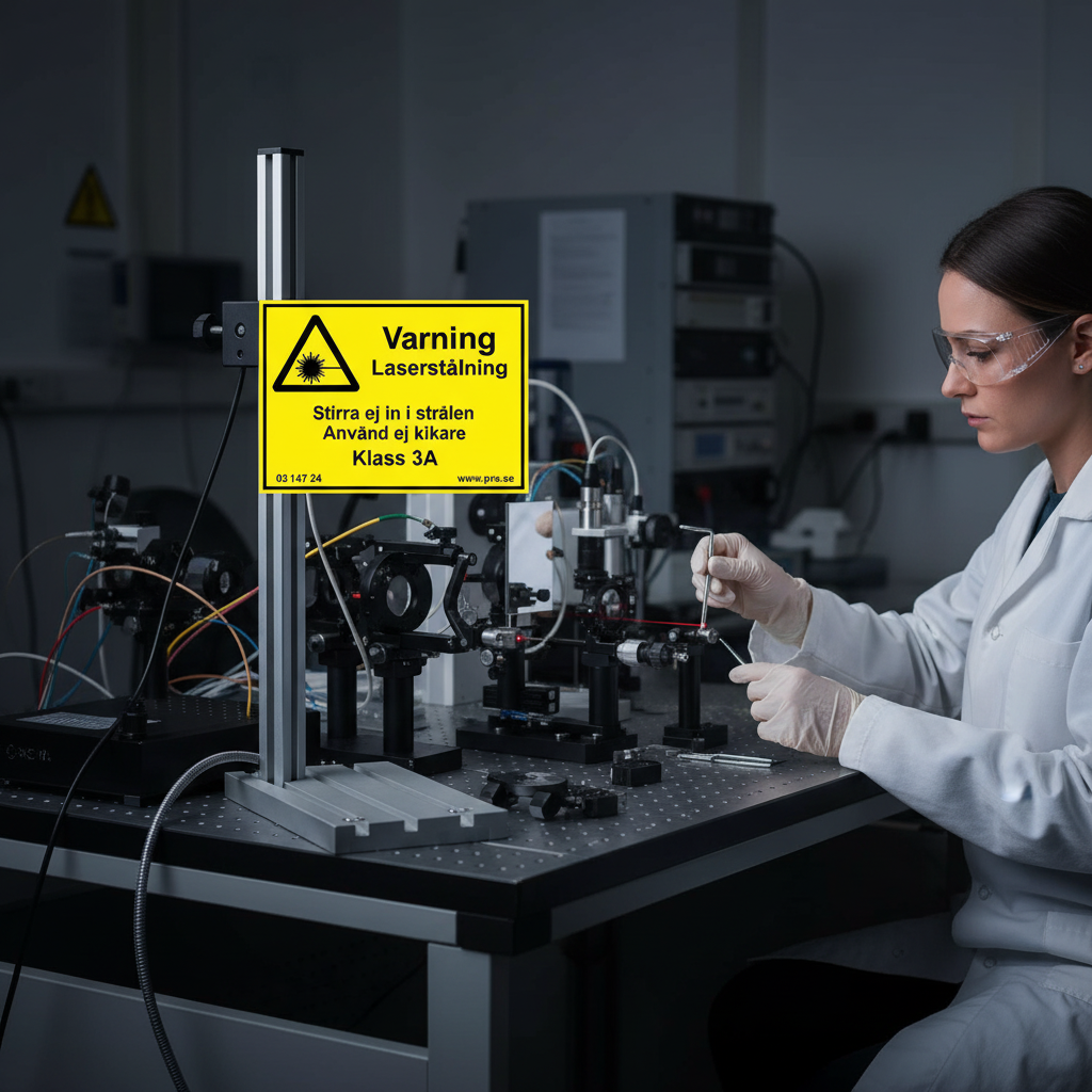 Premium Warning Sign for Laser Radiation Class 3A - Durable Materials with Easy Installation Options