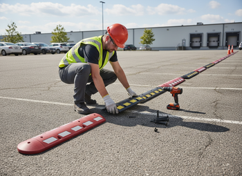 Premium Heavy Duty Modular Rubber Speed Bump System for Traffic Calming – 56mm & 75mm Heights with Reflective Elements