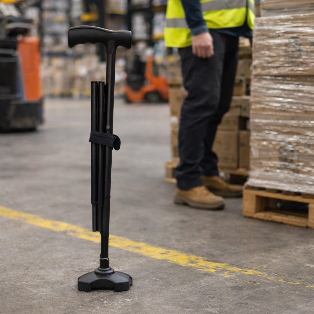 Comfort Walking Stick – Black – Adjustable Height – Mobility Aid