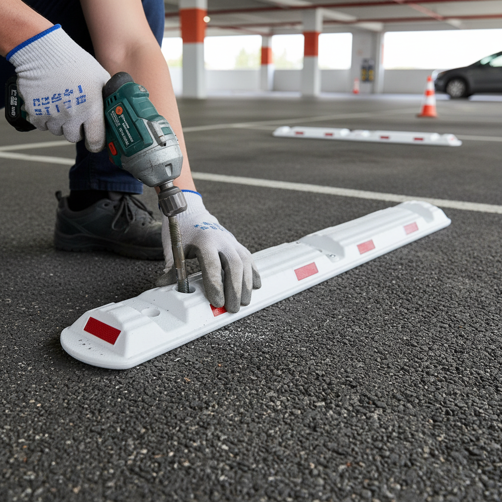 Premium Park and Guide Barrier Made of Recycled Material with Reflectors for Enhanced Visibility and Durability