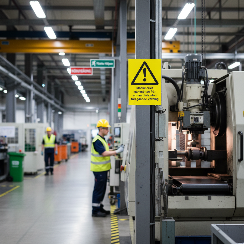 Professional Warning Sign for Machinery Activation, Various Sizes and Durable Materials for Workplace Safety