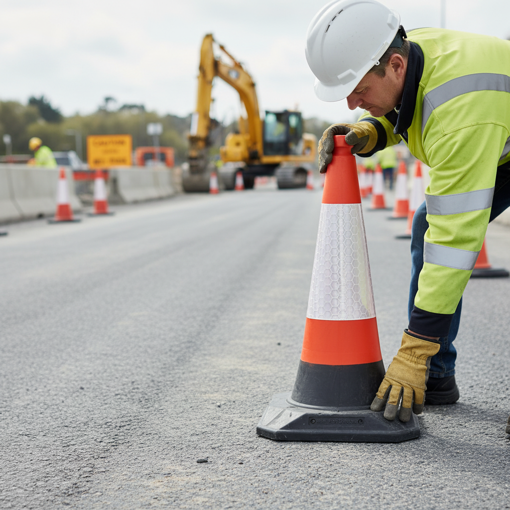 Premium Heavy Duty One Piece Traffic Cone 750mm with High Visibility Top and Robust Design for Events and... | Barriers Co