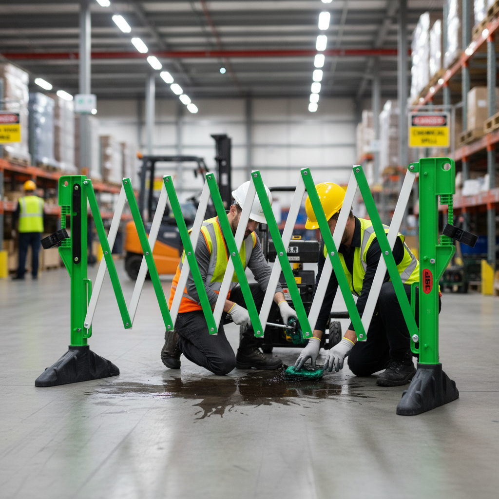 Premium Expanding Barrier System - Heavy Duty and Portable for Pedestrian Safety in Various... - side view | Barriers Co