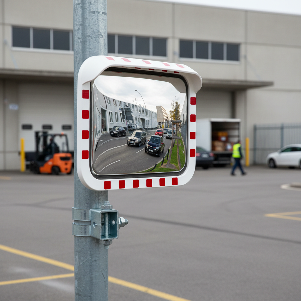 Premium Hybrid Traffic Mirror with Frost Resistance and Stainless Steel Face for Extreme Temperatures | Barriers Co
