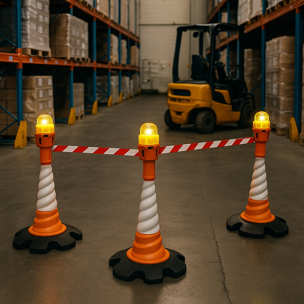 BarrierPlus 27m Retractable Cone Topper Safety Kit with Lights 3