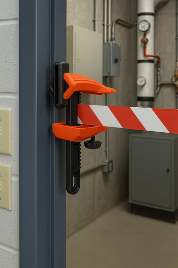 BarrierPlus Clamp Holder & Receiver – Secure Mount for XS Units & Tape Ends on Doors, Racking & Work Surfaces