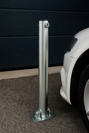 Bolt-Down Folding Security Post – Lockable Steel Design