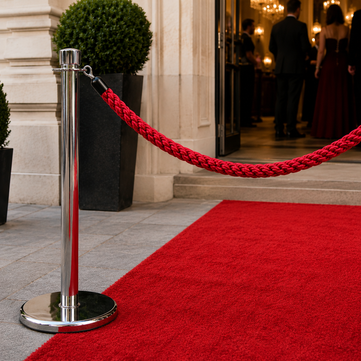 Braided Barrier Rope with Snap-Ends for Crowd Control