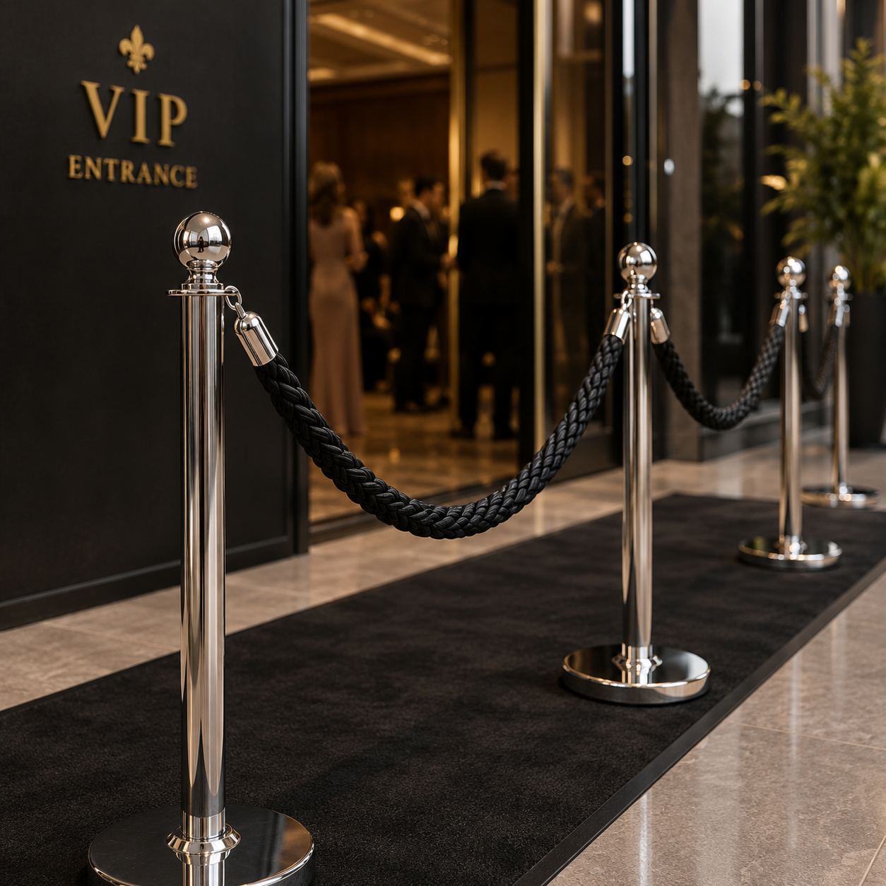 Braided Barrier Rope with Snap-Ends for Crowd Control