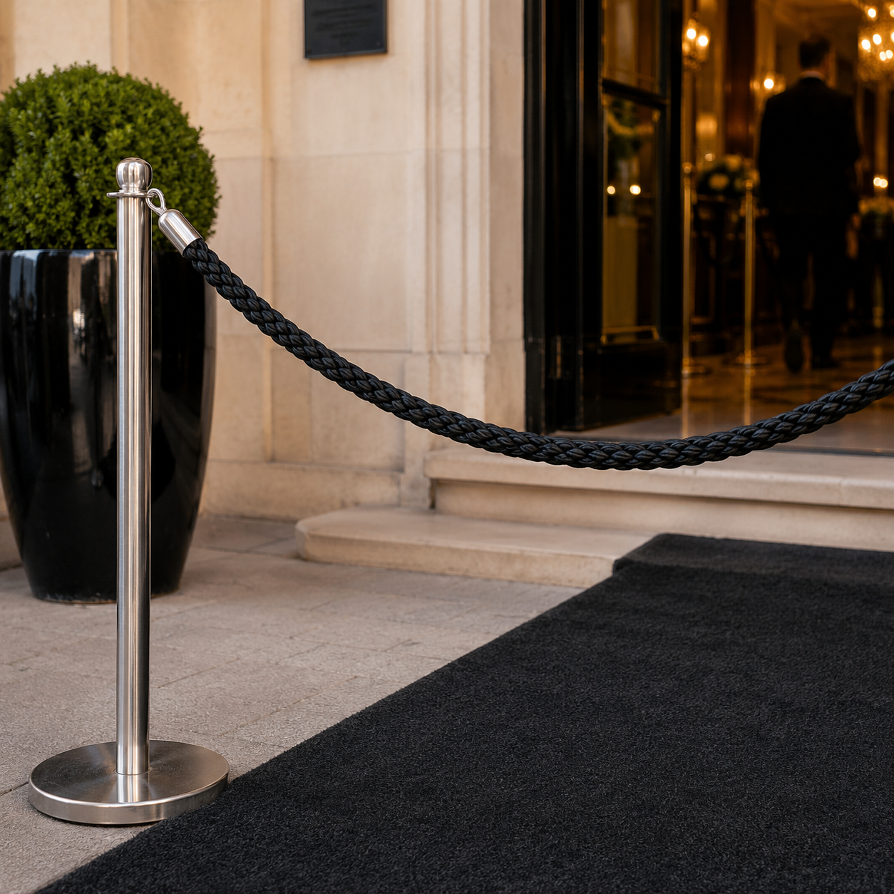Braided Barrier Rope with Snap-Ends for Crowd Control