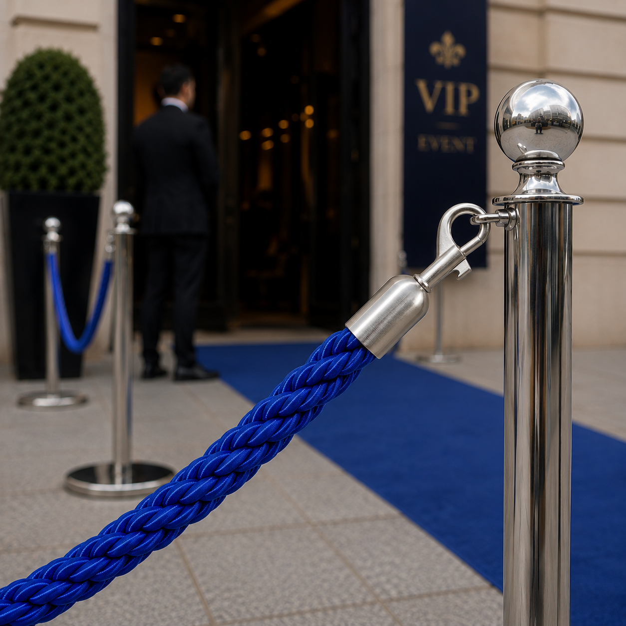 Braided Barrier Rope with Snap-Ends for Crowd Control