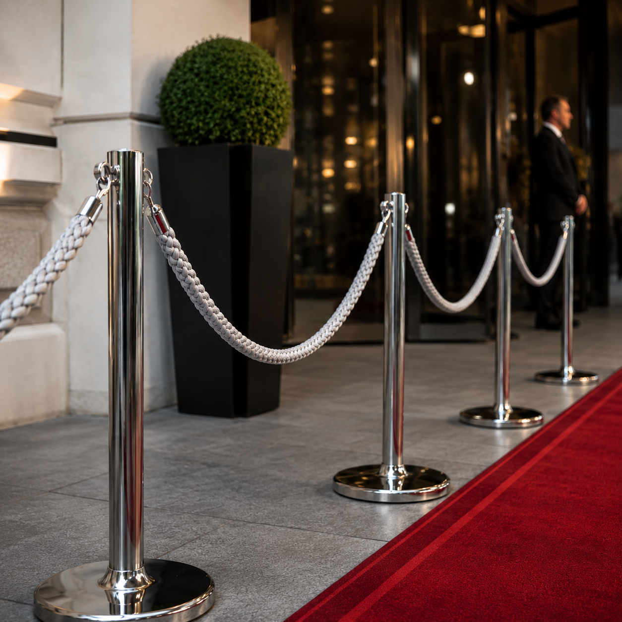 Braided Barrier Rope with Snap-Ends for Crowd Control