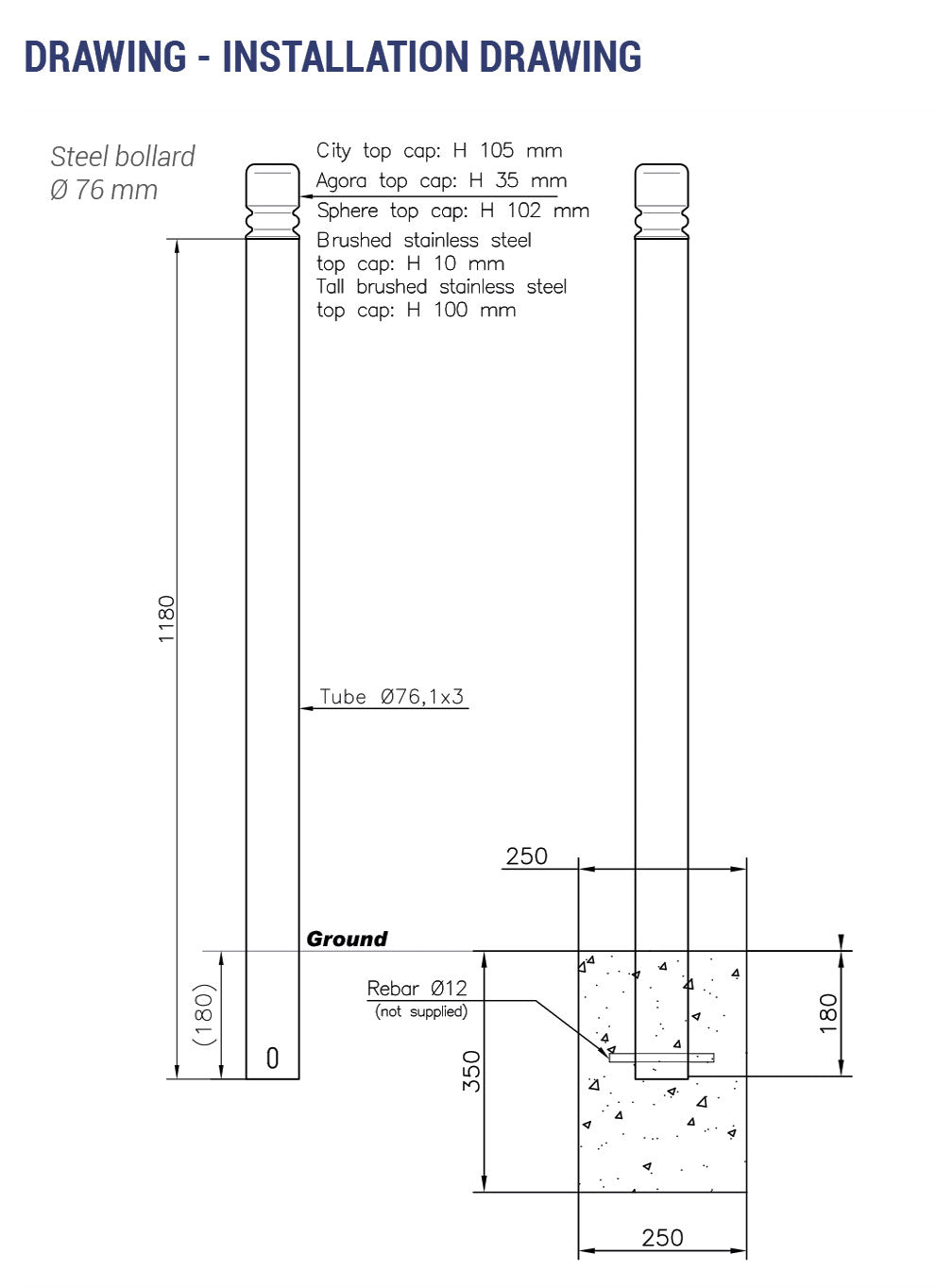 Enhancing Urban Protection and Aesthetics City Decorative Steel Bollard Ø76mm